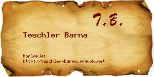 Teschler Barna névjegykártya